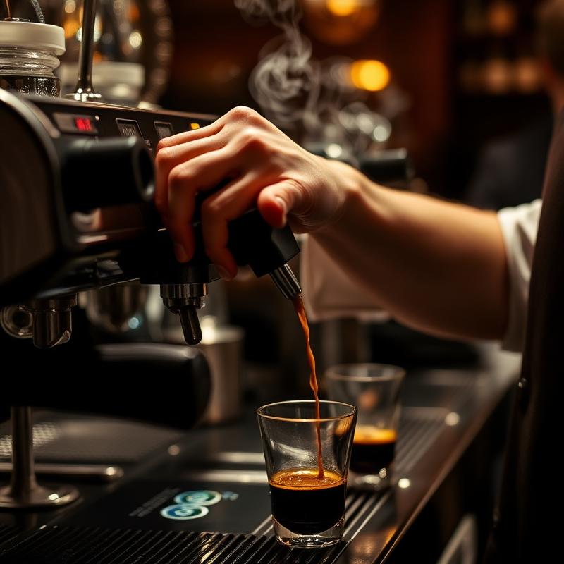 Barista al lavoro